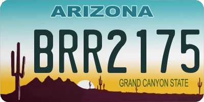 AZ license plate BRR2175