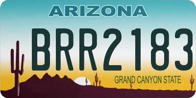 AZ license plate BRR2183