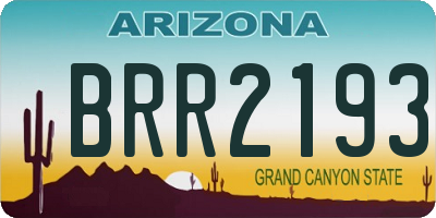 AZ license plate BRR2193
