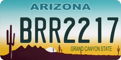 AZ license plate BRR2217