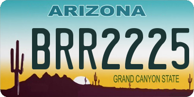 AZ license plate BRR2225