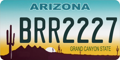 AZ license plate BRR2227