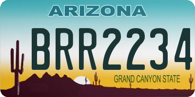 AZ license plate BRR2234