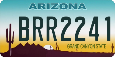 AZ license plate BRR2241