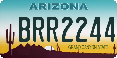 AZ license plate BRR2244