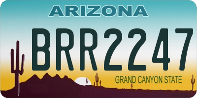 AZ license plate BRR2247