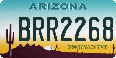 AZ license plate BRR2268