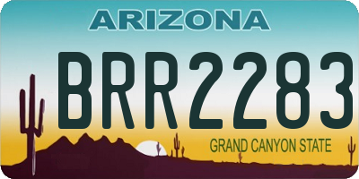 AZ license plate BRR2283
