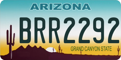 AZ license plate BRR2292