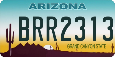 AZ license plate BRR2313