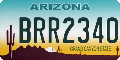 AZ license plate BRR2340