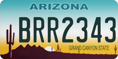 AZ license plate BRR2343