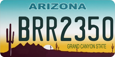 AZ license plate BRR2350