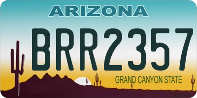 AZ license plate BRR2357