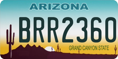AZ license plate BRR2360