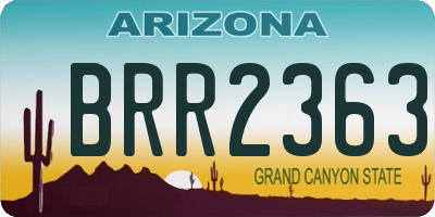 AZ license plate BRR2363