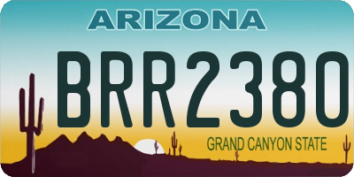 AZ license plate BRR2380