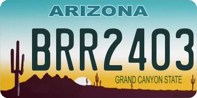 AZ license plate BRR2403