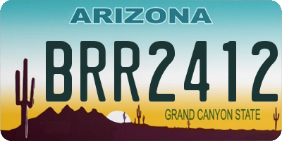 AZ license plate BRR2412