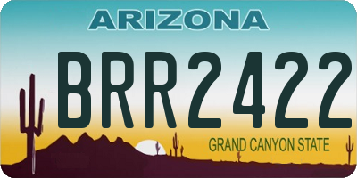 AZ license plate BRR2422