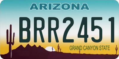 AZ license plate BRR2451