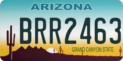 AZ license plate BRR2463