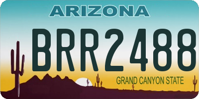 AZ license plate BRR2488