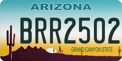 AZ license plate BRR2502
