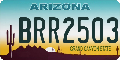 AZ license plate BRR2503