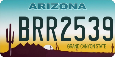 AZ license plate BRR2539