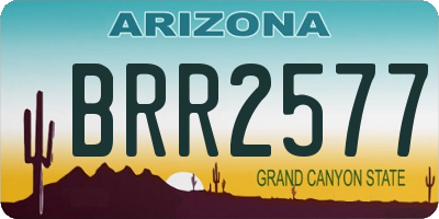 AZ license plate BRR2577