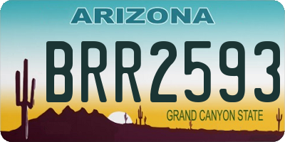 AZ license plate BRR2593