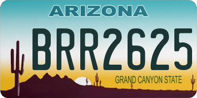 AZ license plate BRR2625