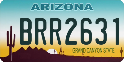 AZ license plate BRR2631