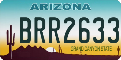 AZ license plate BRR2633