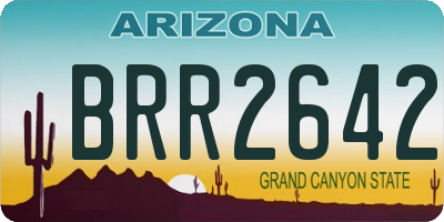 AZ license plate BRR2642