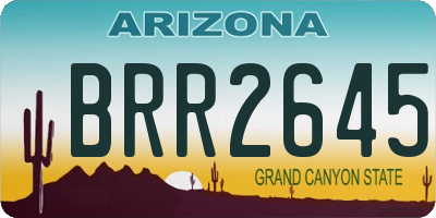AZ license plate BRR2645