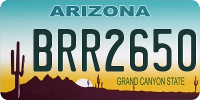 AZ license plate BRR2650