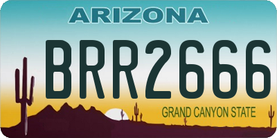 AZ license plate BRR2666