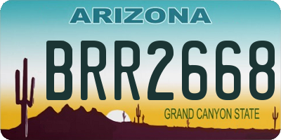 AZ license plate BRR2668
