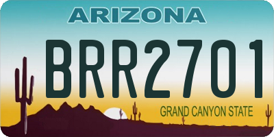 AZ license plate BRR2701