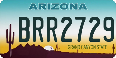 AZ license plate BRR2729