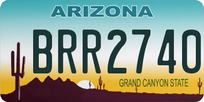 AZ license plate BRR2740