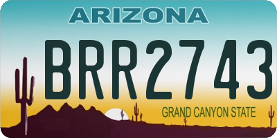 AZ license plate BRR2743