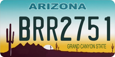 AZ license plate BRR2751