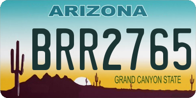 AZ license plate BRR2765