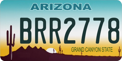 AZ license plate BRR2778