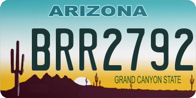 AZ license plate BRR2792