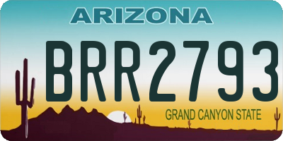 AZ license plate BRR2793