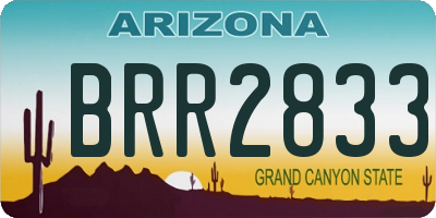 AZ license plate BRR2833